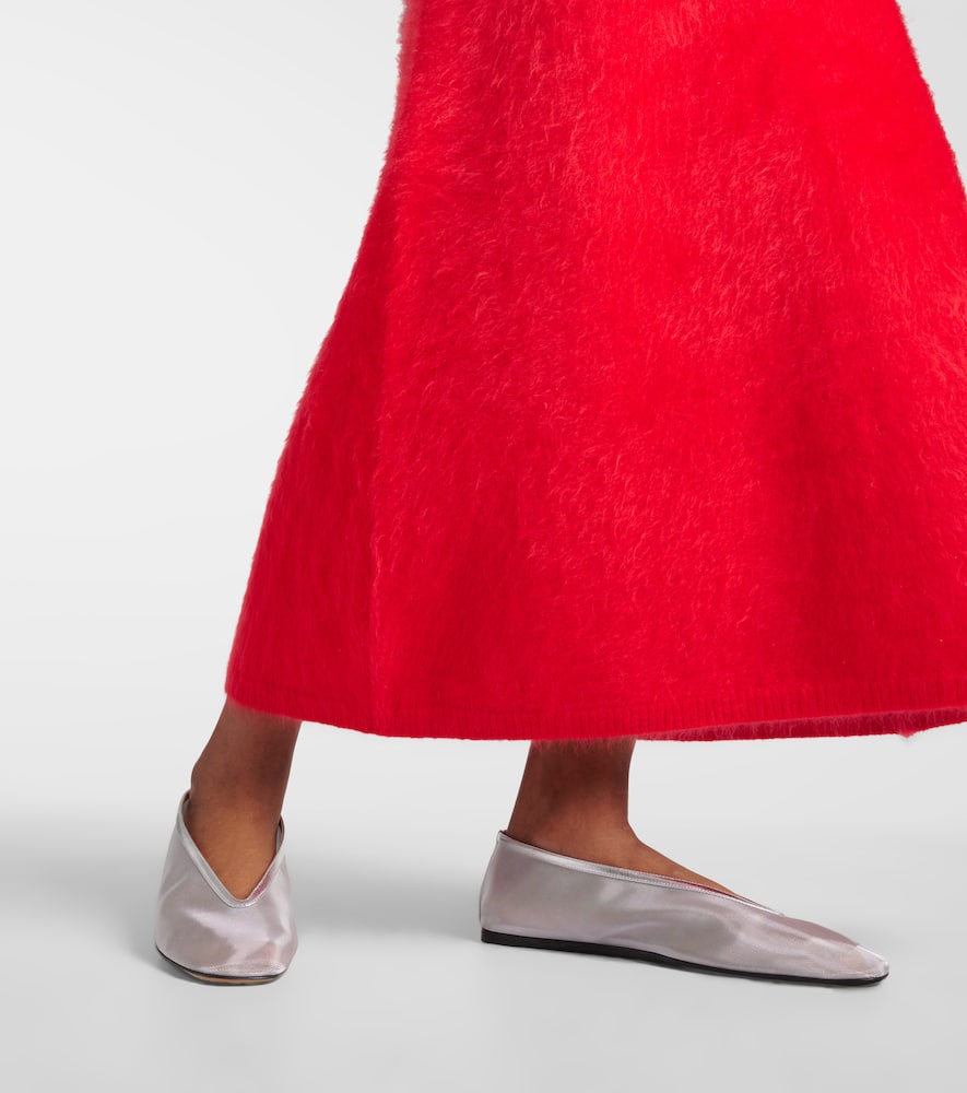 Le Monde Béryl Luna leather-trimmed mesh ballet flats