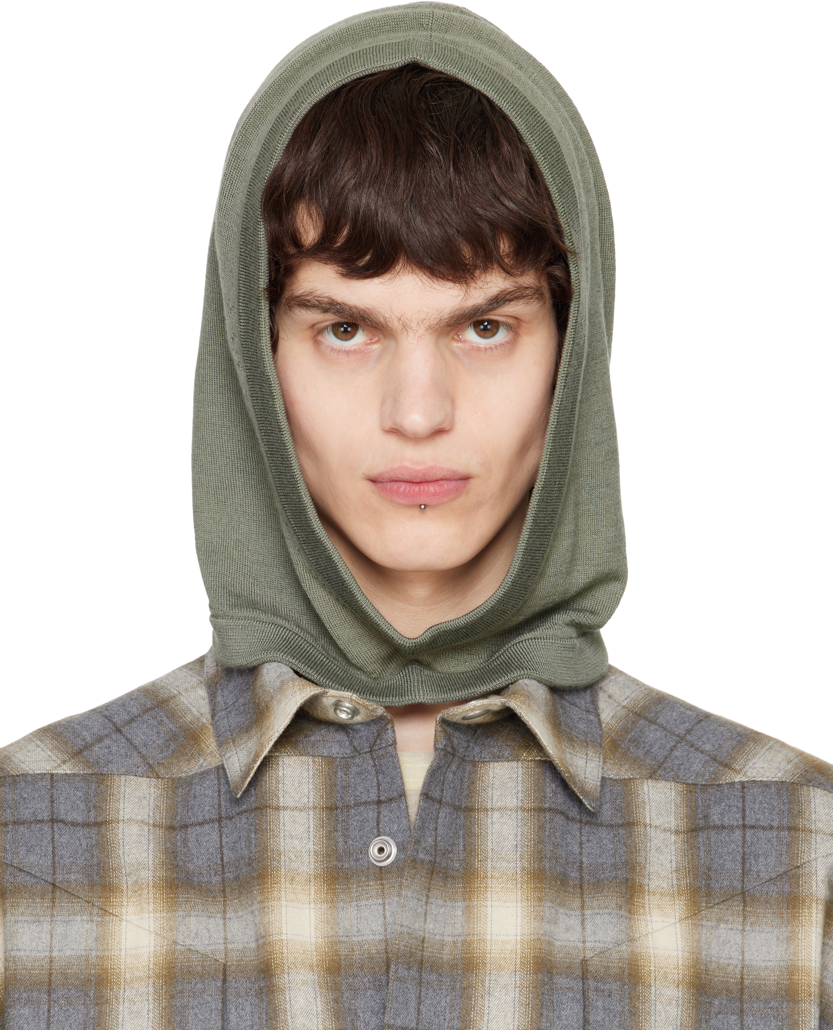 Rick Owens Green Hollywood Cashmere Hood