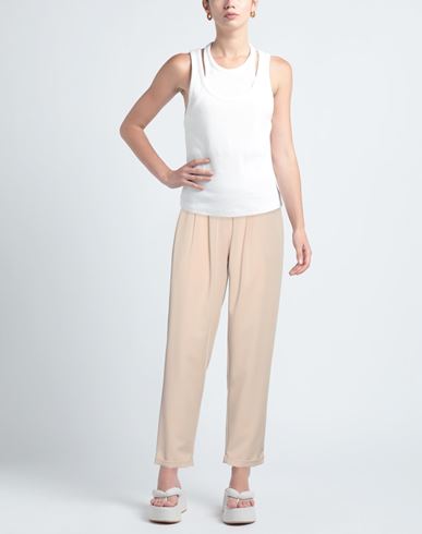 Woman Pants Sand Size XL Viscose, Polyester, Elastane