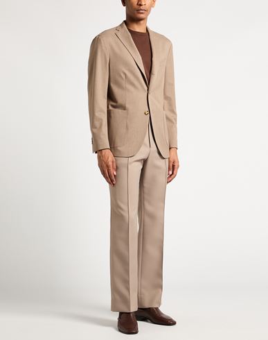 Man Blazer Light brown Size 38 Polyester, Virgin Wool, Viscose, Elastane