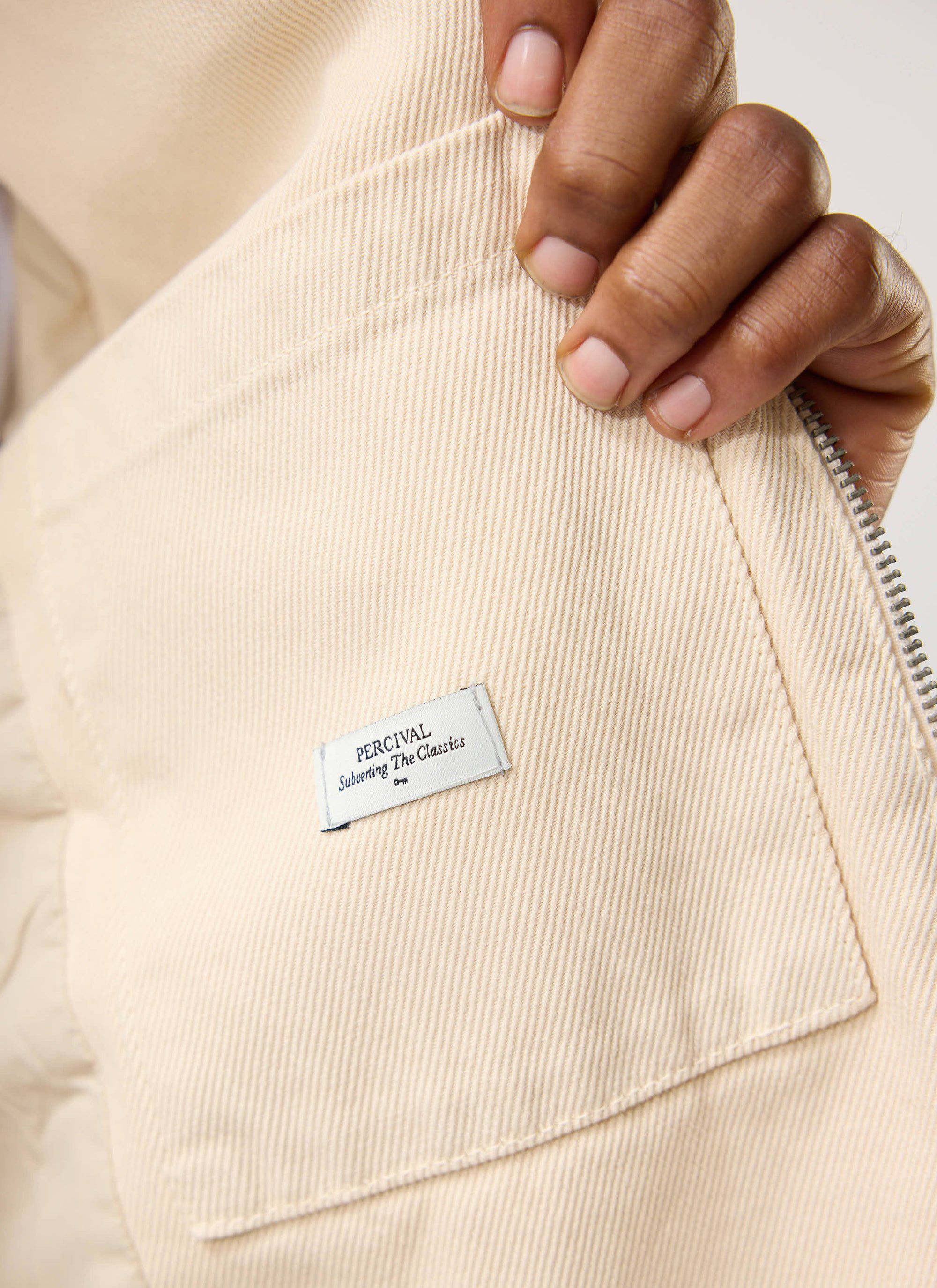 Preface Contrast Collar Jacket Cotton Twill Cream