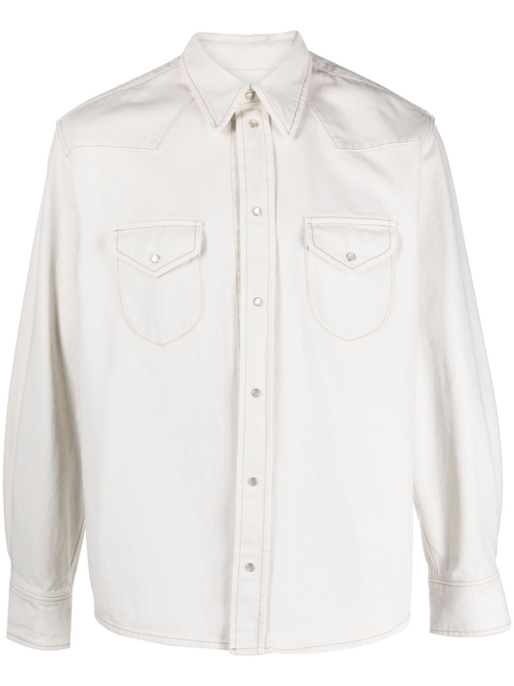 Cotton Denim Shirt — Ivory