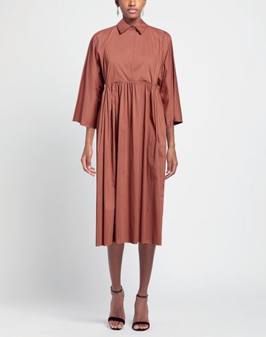 Liviana Conti Woman Midi dress Light brown Size 2 Cotton, Polyamide, Elastane