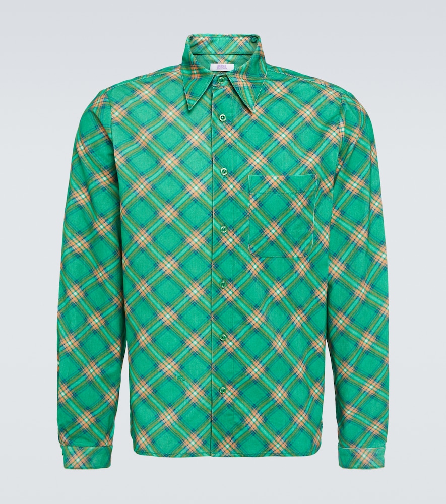 Checked cotton corduroy shirt