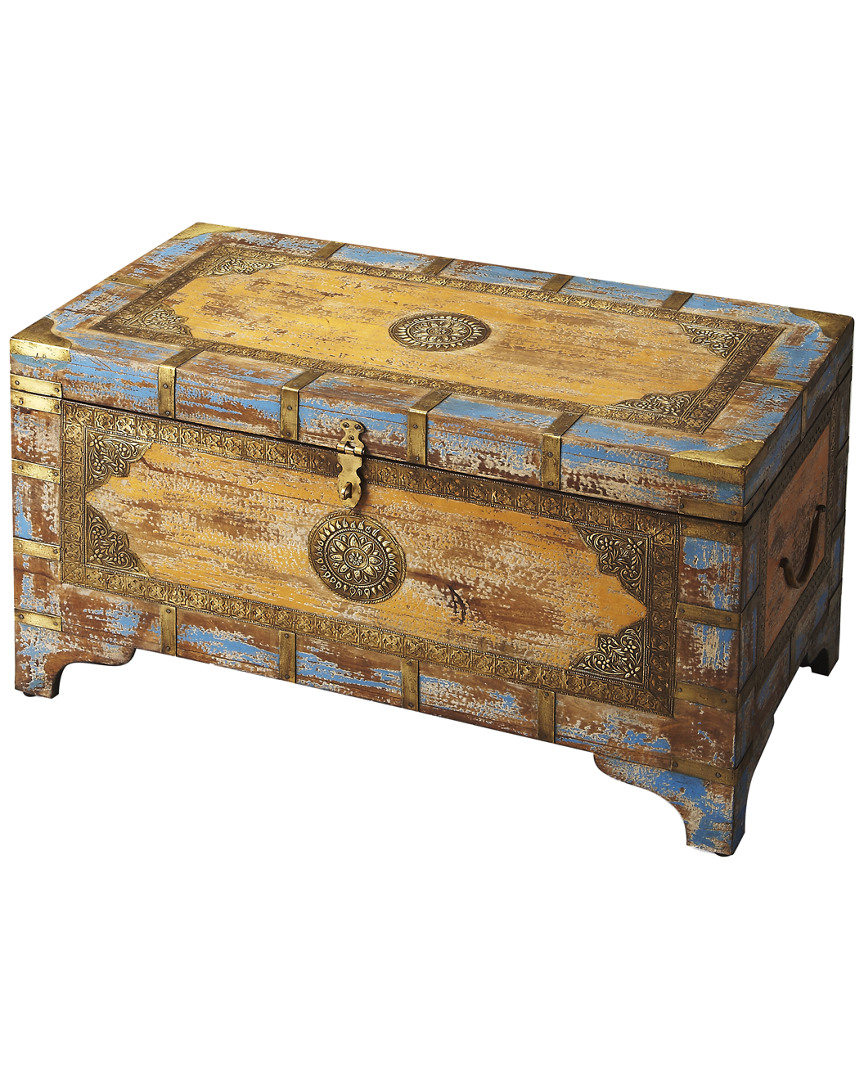Nador Painted Brass Inlay Storage Trunk