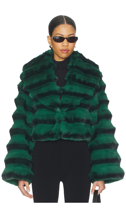 Adrienne Landau Faux Fur Chinchilla Jacket in Grey. S. Also in