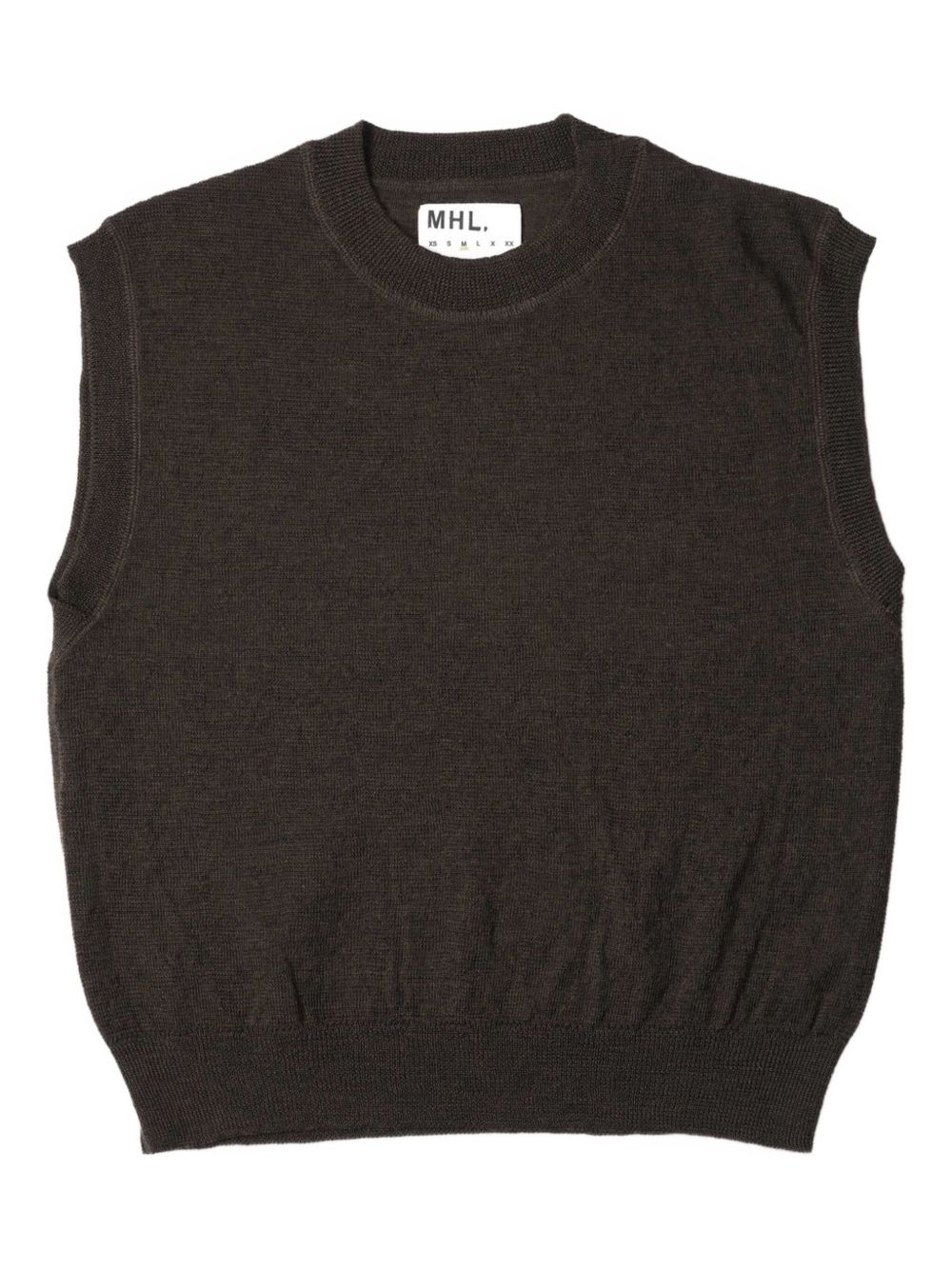 Stripe-detail sleeveless sweater - Brown