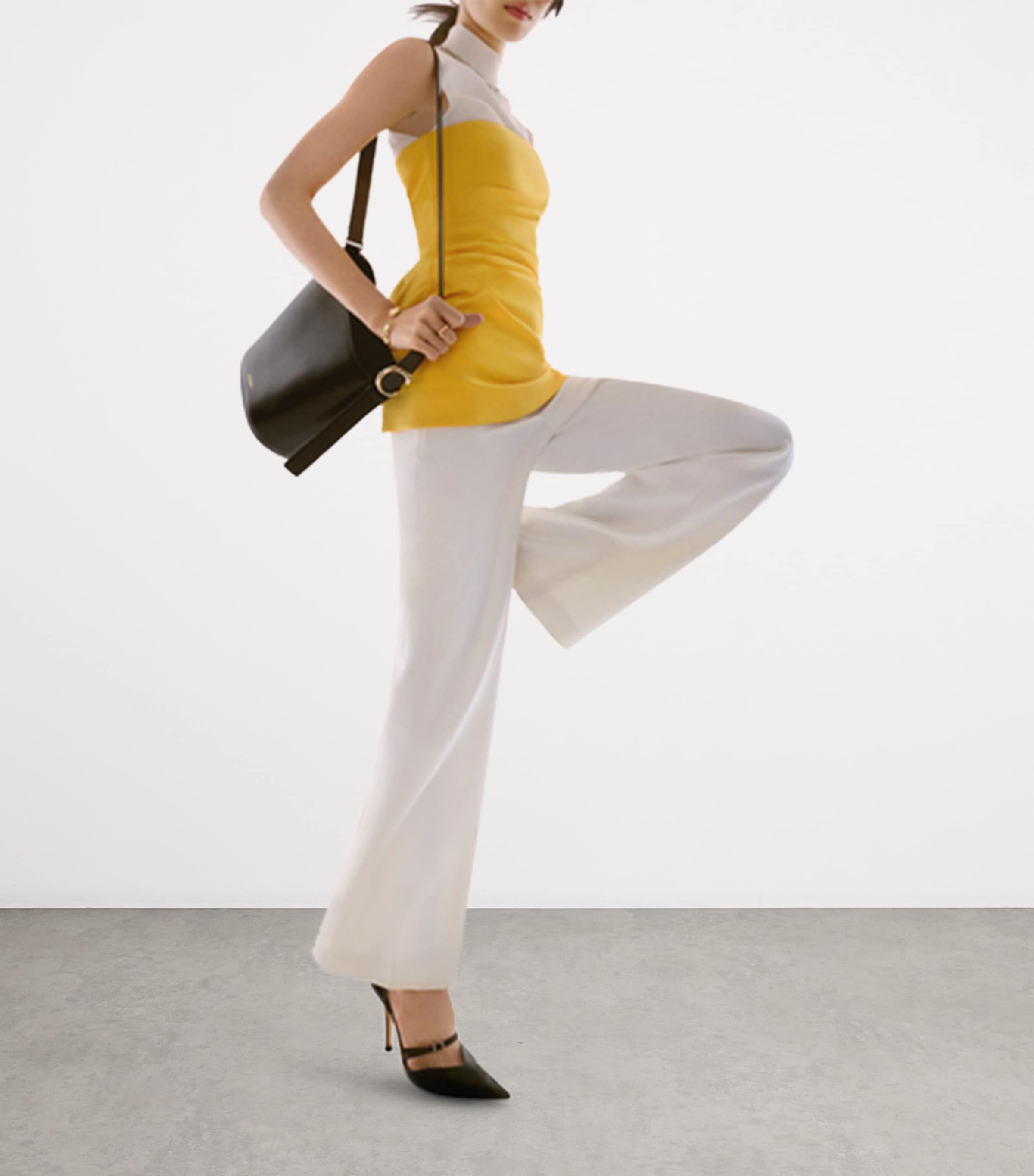 Small Leather Panthère C de Bucket Bag