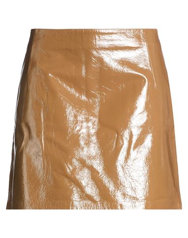 La Rêveuse Woman Mini skirt Camel Size 10 Leather