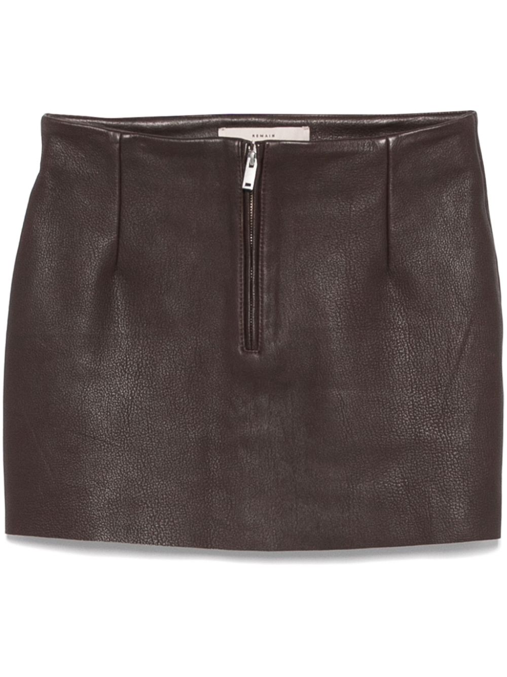 Leather mini skirt - Brown
