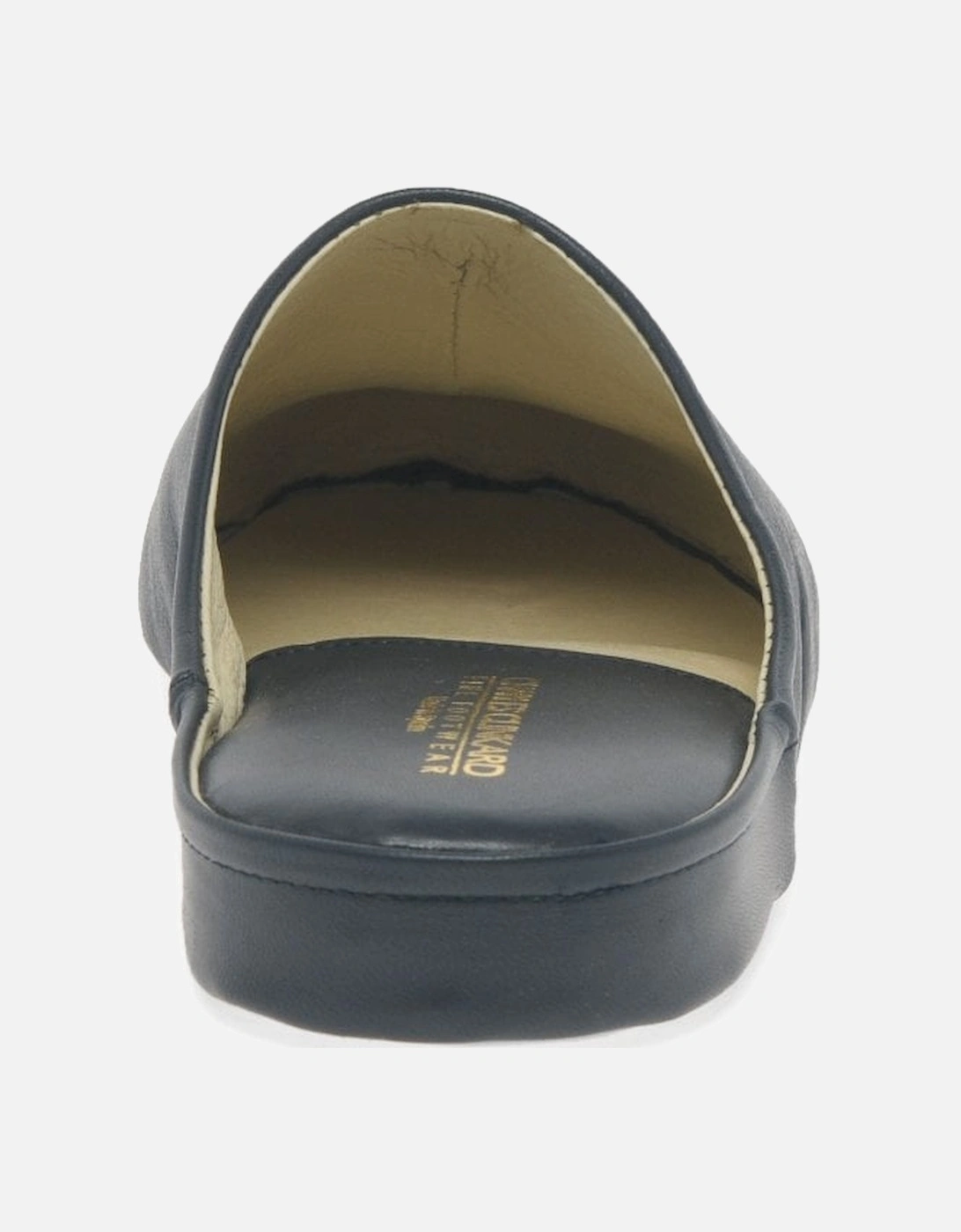 Men's Gavin Mens Leather Slippers - Navy