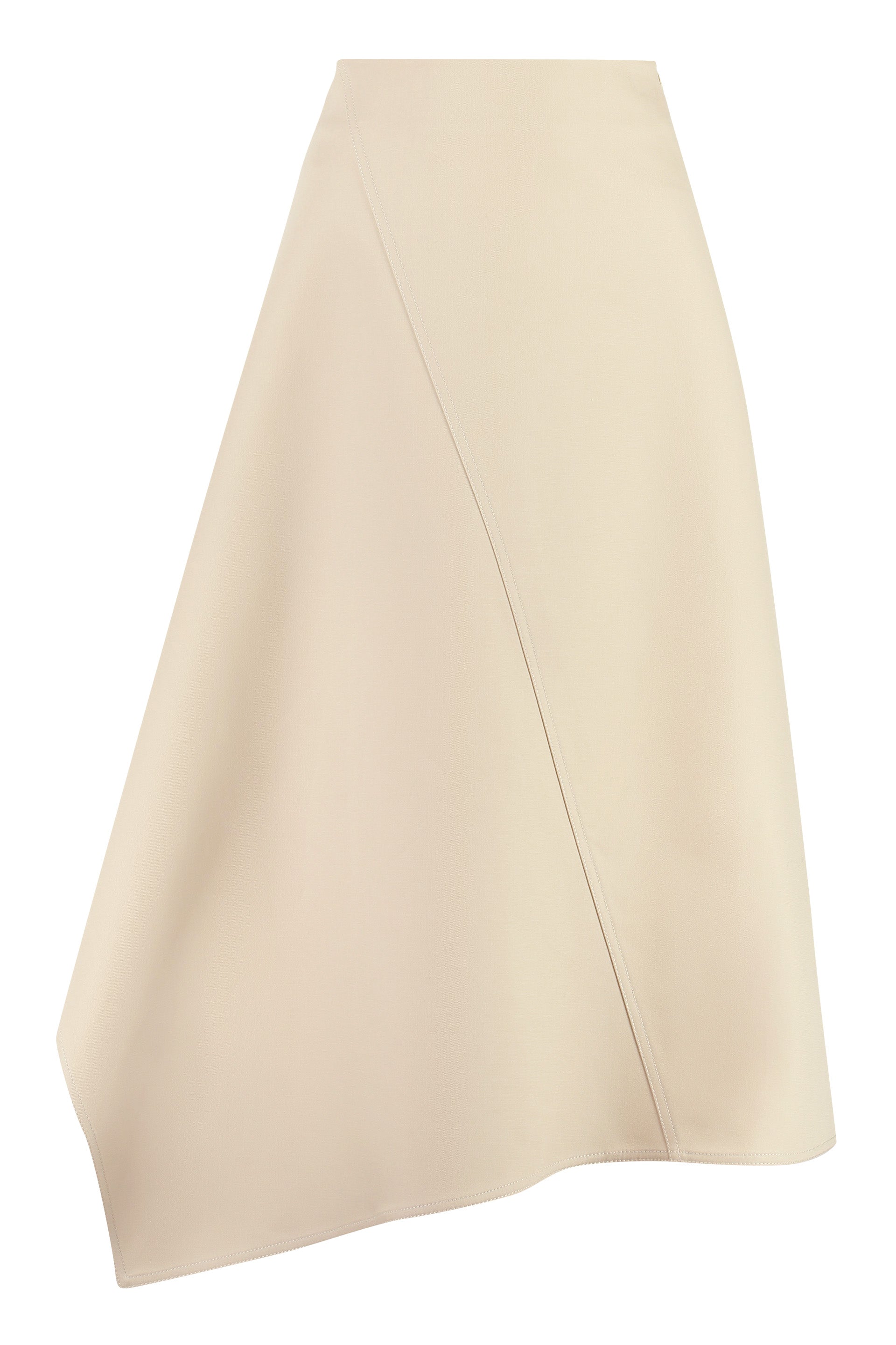 Asymmetric Cotton Midi Skirt