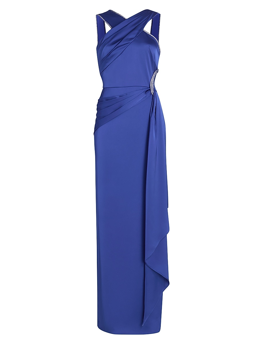 Women's Cressida Halter Column Gown - Maritime Blue
