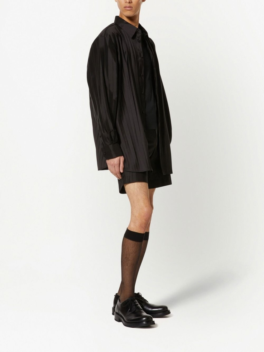 Black Tech Nylon Oversize Shirt