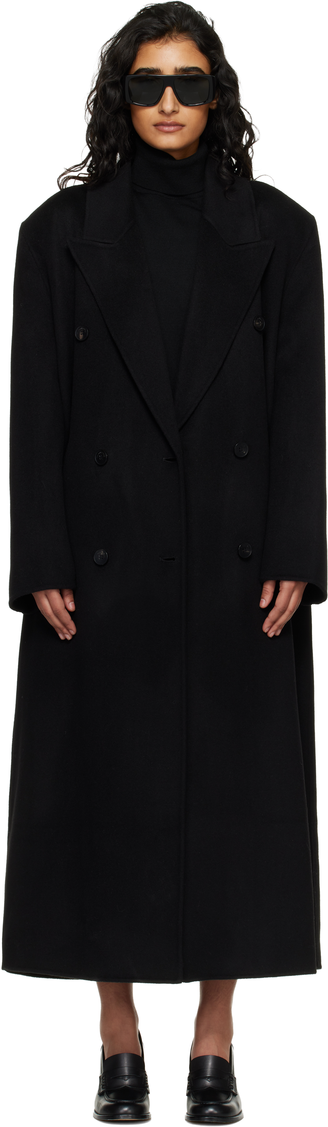 Black Gaia Double Breasted Coat