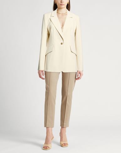 Woman Blazer Beige Size 8 Polyester, Viscose, Elastane, Acetate