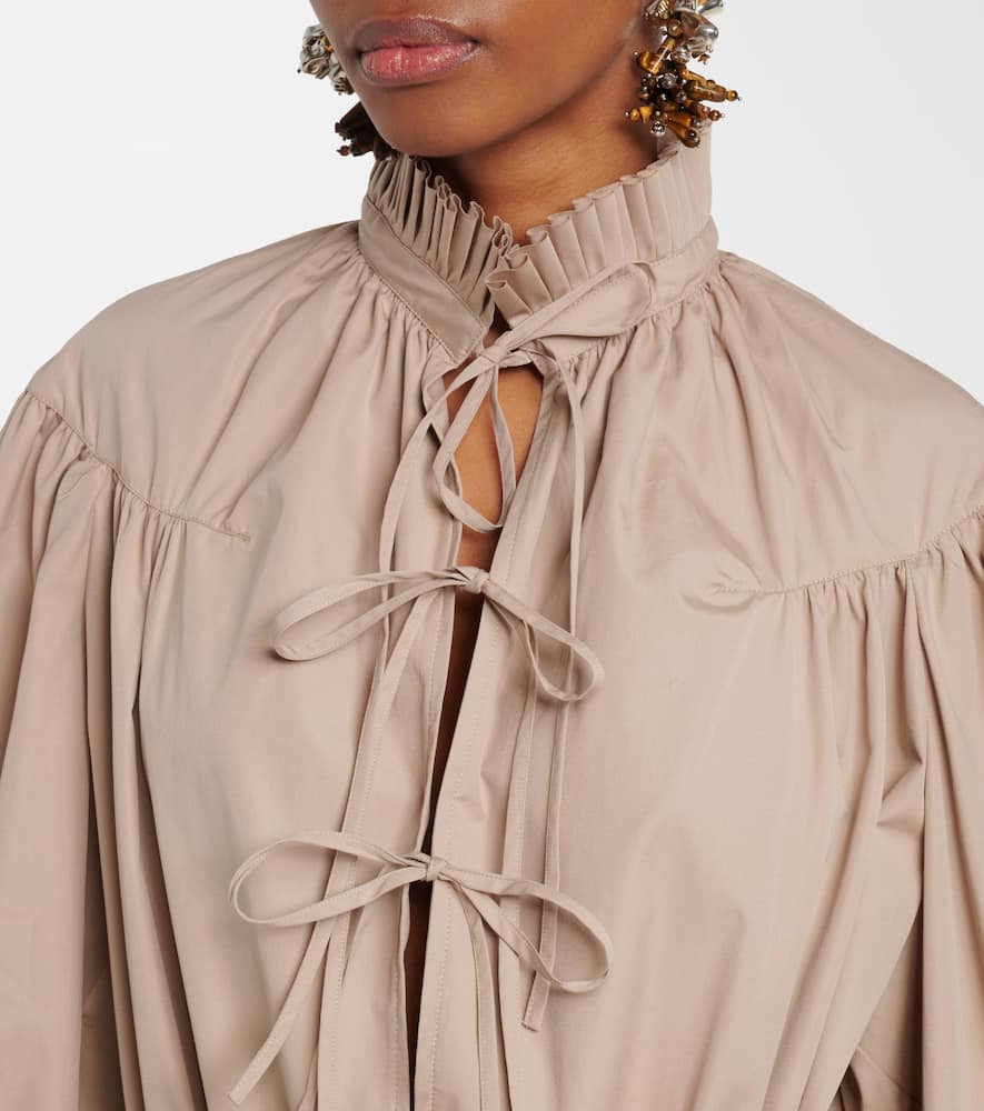 Ruffled cotton shirt dress