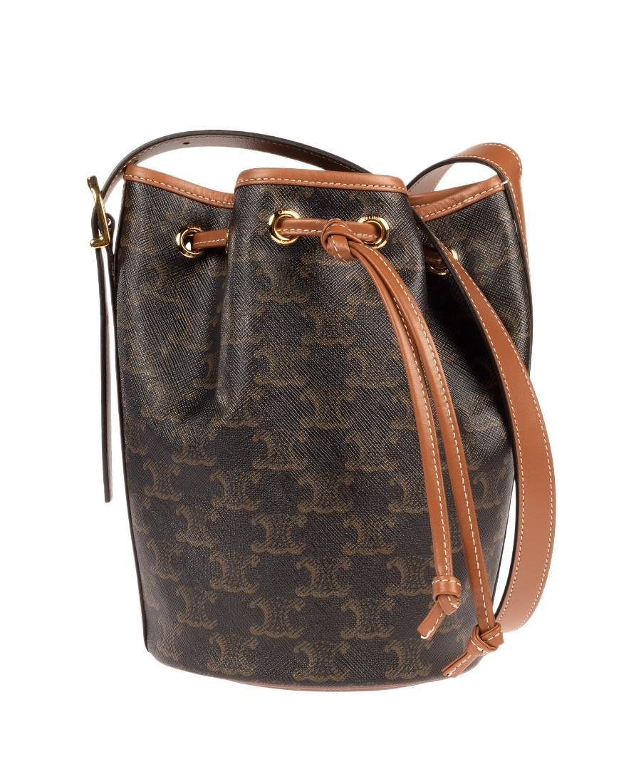 Small Drawstring bag IN Triomphe Canvas and calfskin