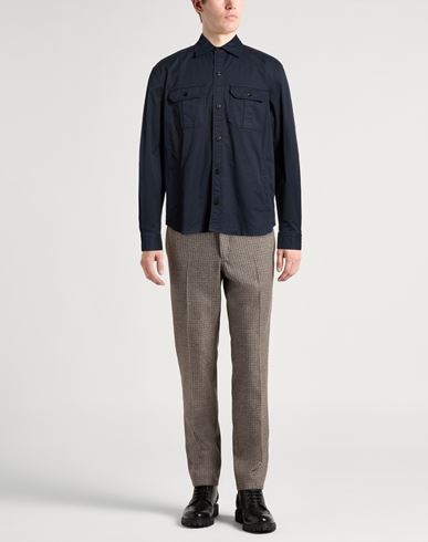 Man Shirt Midnight blue Size M Cotton, Elastane