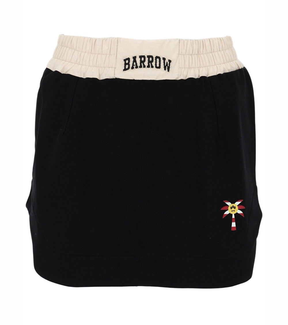 Black Graphic Mini Skirt