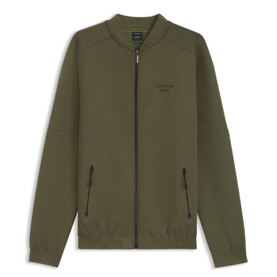 Porsche X Boss Zipper-Up Sweatshirt With Embossed Artwork