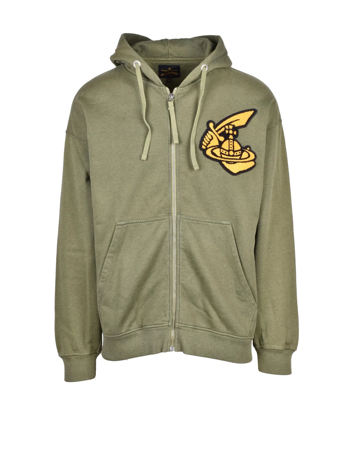 Zip Sweatshirt with Hood and Embroidered Motif