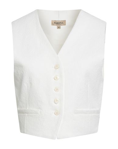 Woman Tailored Vest White Size 4 Cotton, Viscose, Elastane, Polyamide