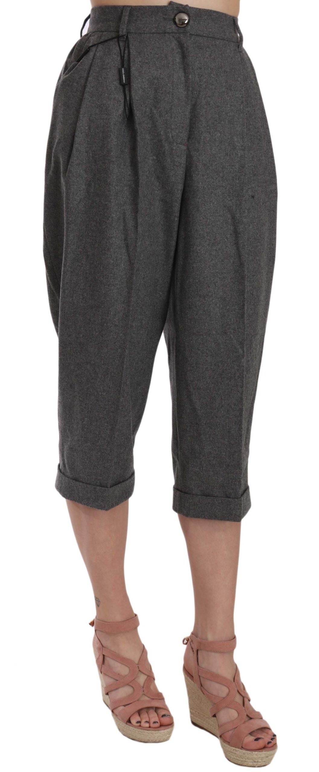 Pleated Virgin Wool Trousers — Gray