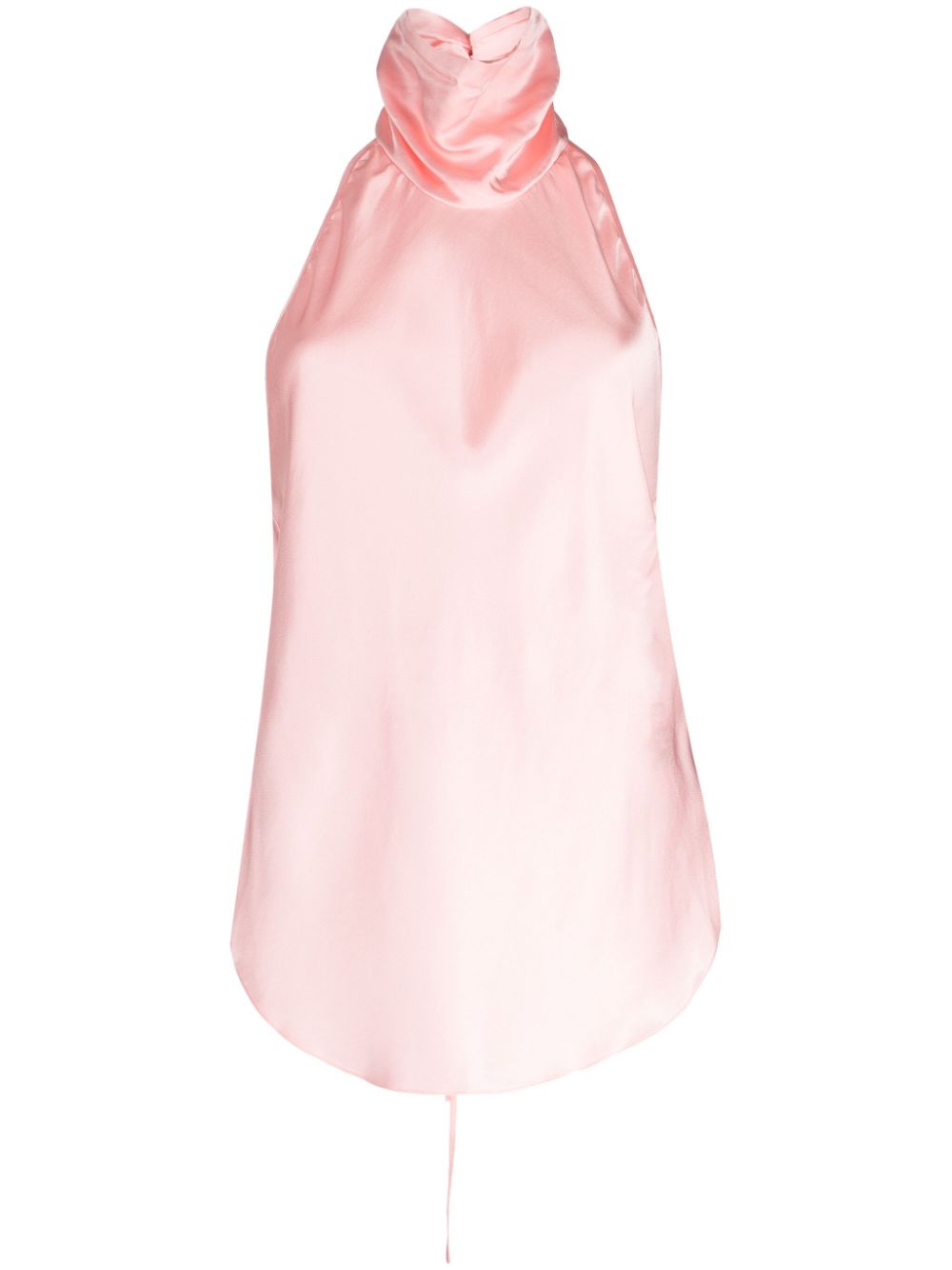 Halterneck satin top - Pink