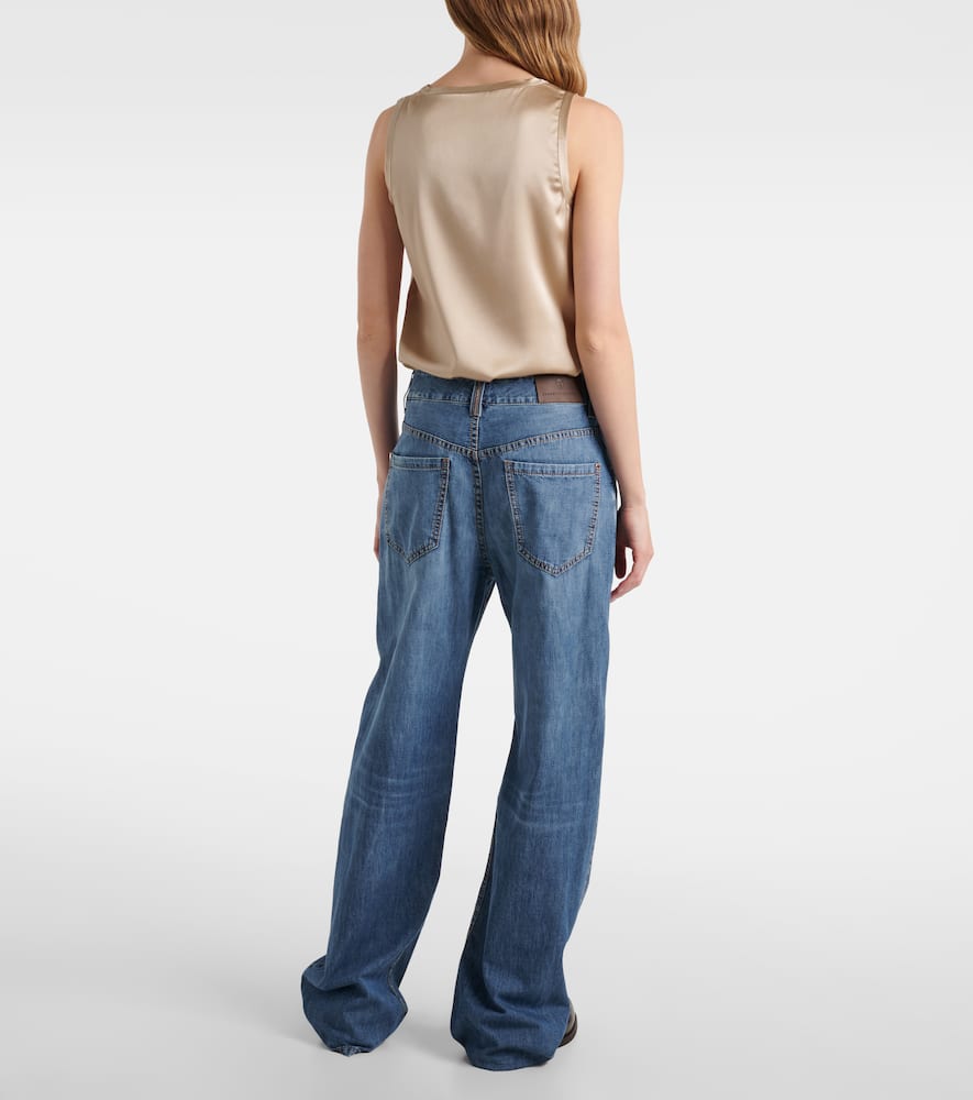 Mid-rise straight jeans