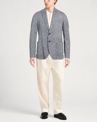 Man Blazer Navy Size 40 Cotton, Elastane