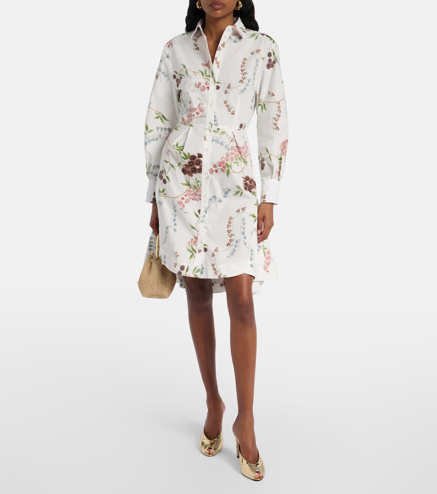 Floral cotton poplin shirt dress