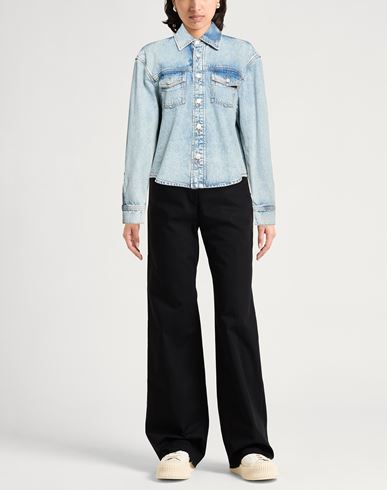 Woman Denim outerwear Blue Size 4 Cotton