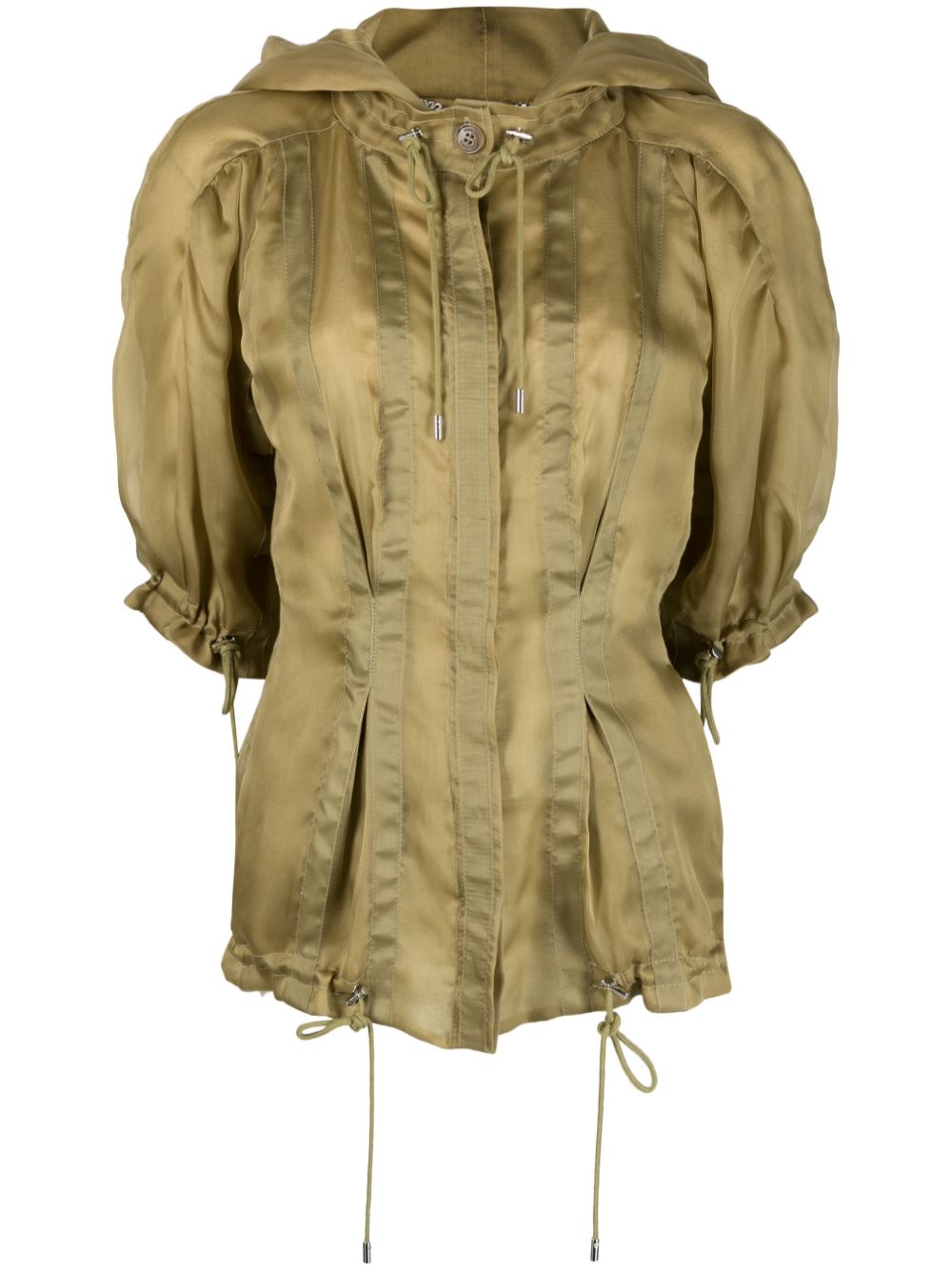 Striped silk fitted jacket - Green