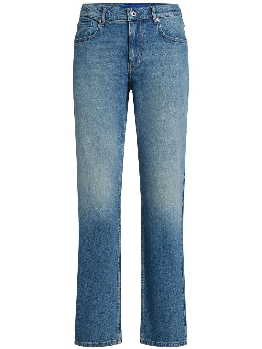 Washed denim straight jeans - Blue