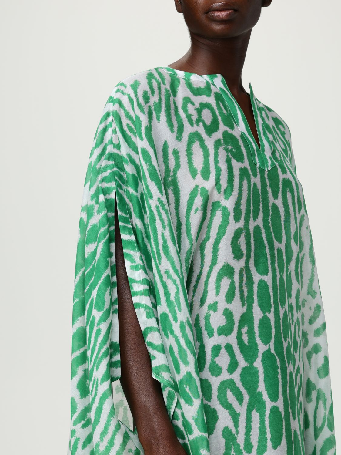 Leopard-print beach dress - Brown