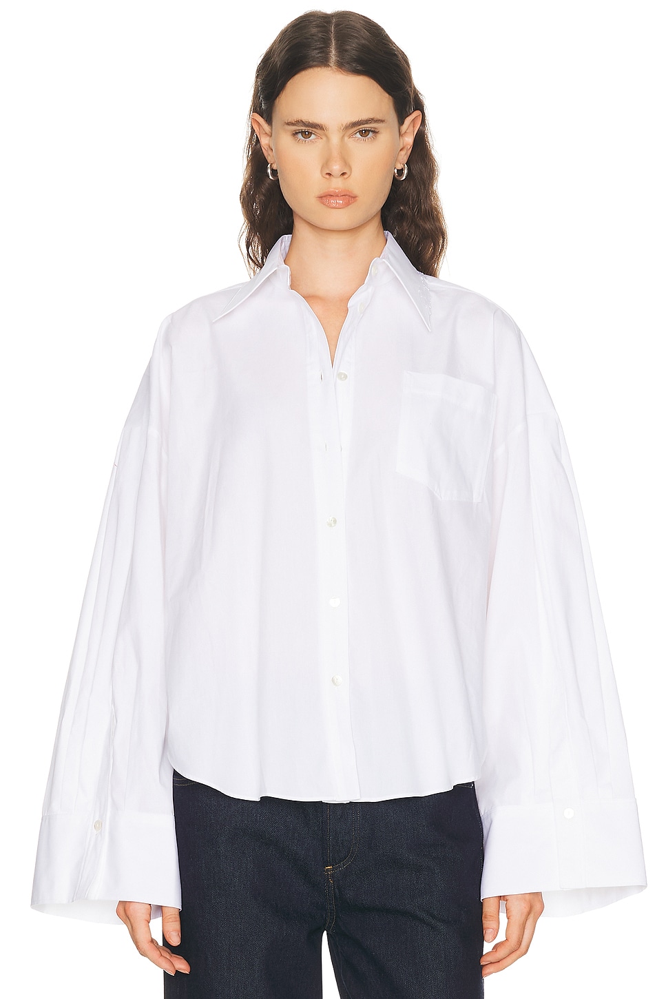 Blumarine Button Up Top in Natural White - White. 38 also