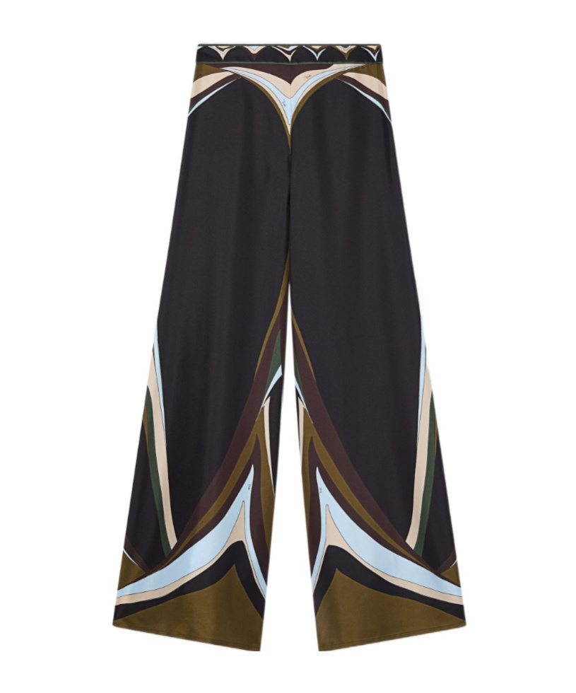 Fari Print Silk Palazzo Pants