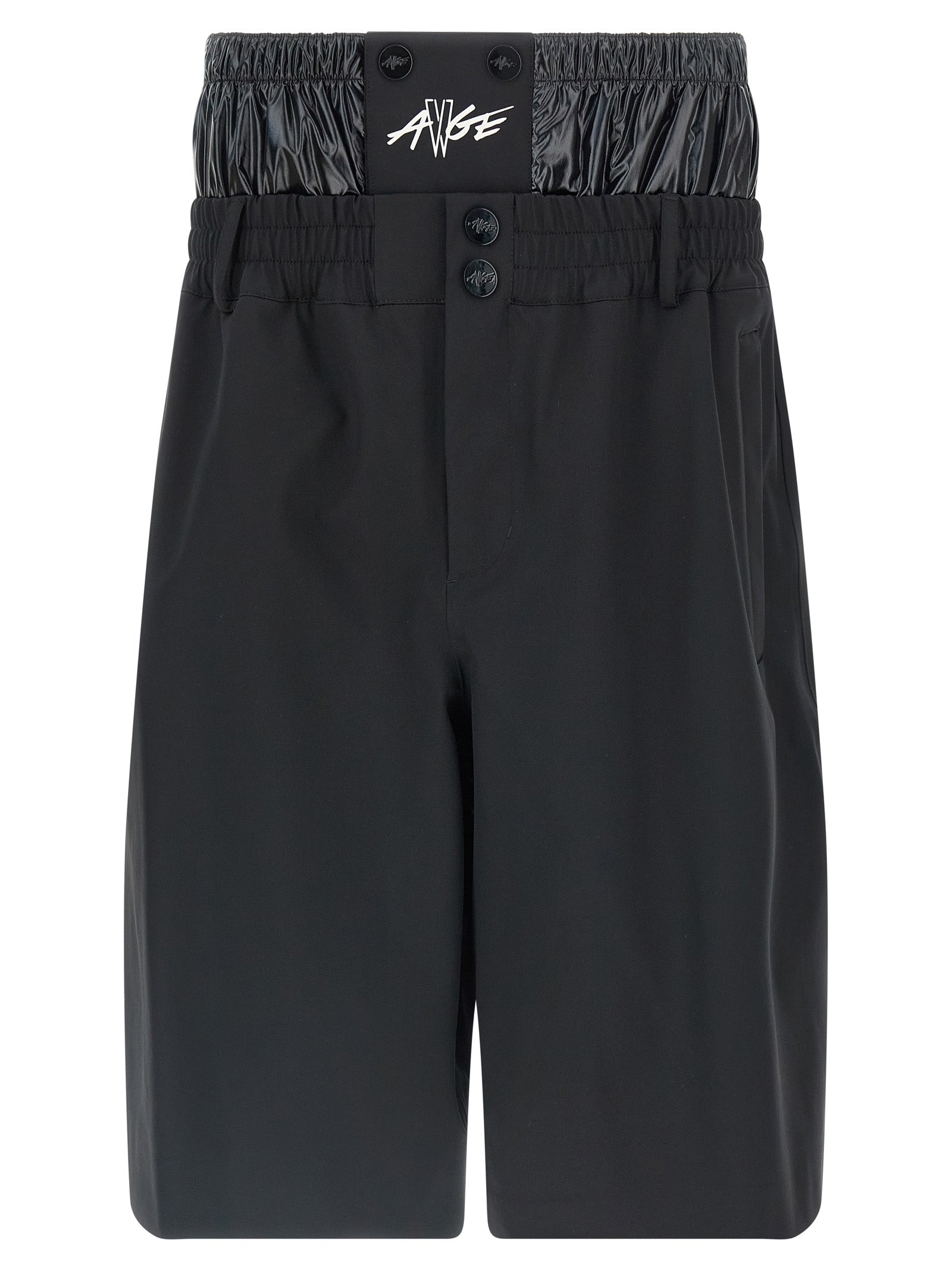 Nylon Trimmed Bermuda Shorts — Black