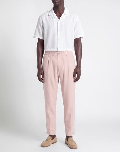 Man Pants Light pink Size 32 Linen, Polyester, Viscose, Elastane