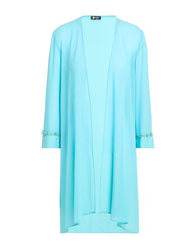Camilla Milano Woman Overcoat & Trench Coat Turquoise Size 6 Polyester