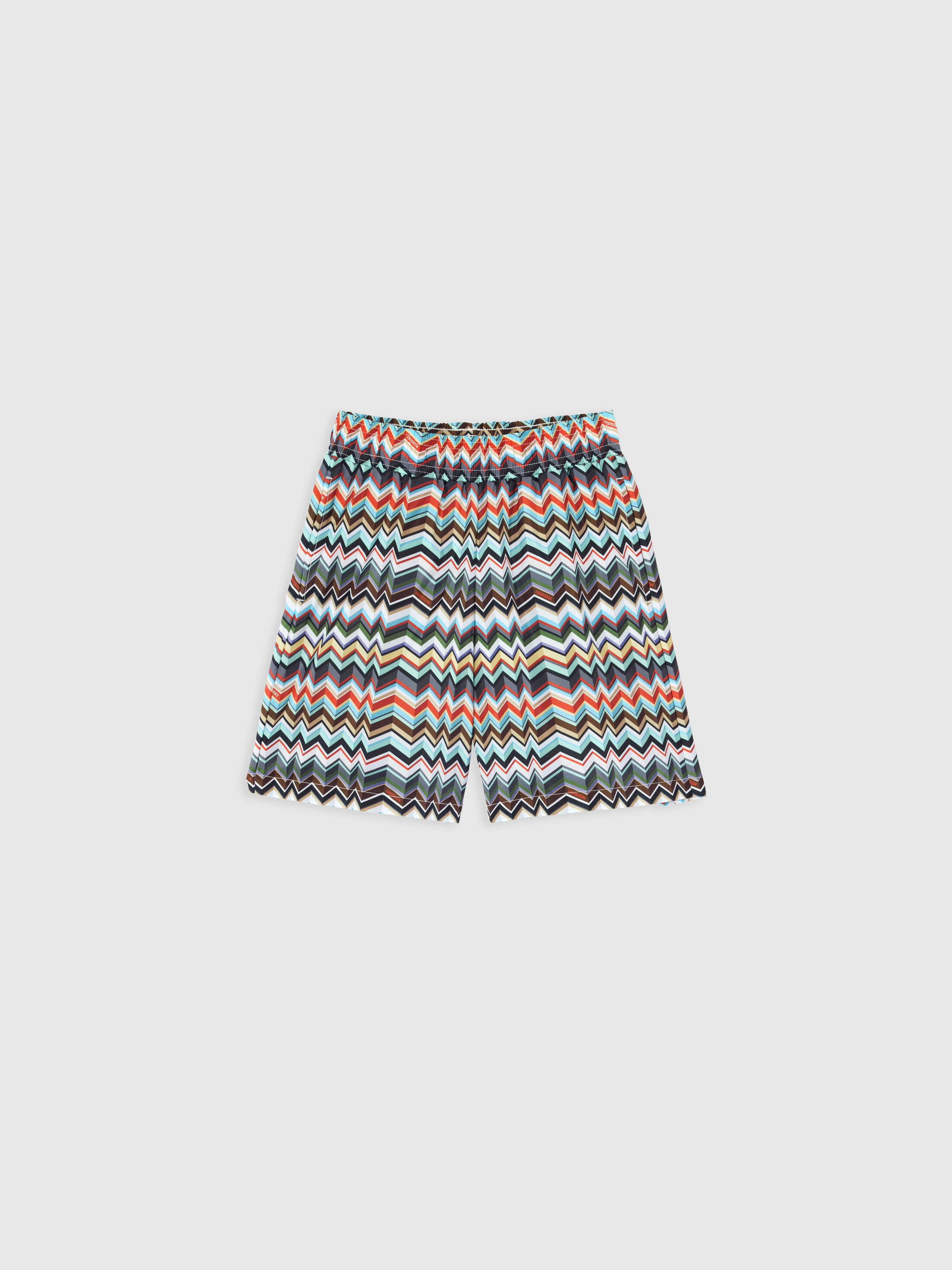 Missoni - Mid-length swim shorts with zig zag print, Boy, Multicoloured