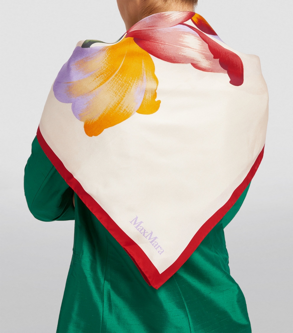 Silk Floral-Print Scarf