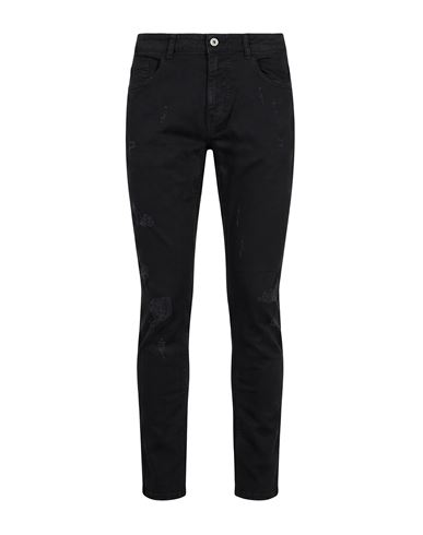 Man Pants Black Size 28 Cotton, Elastane