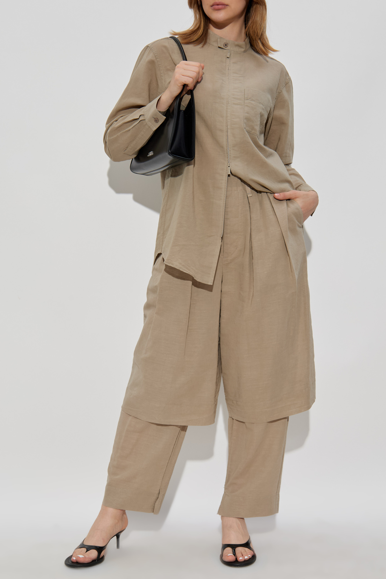 Issey Miyake Pleated Trousers, Women's, Green