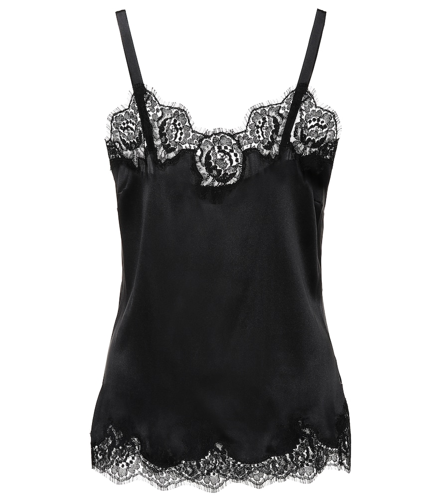 Dolce & Gabbana Lace-trimmed satin camisole