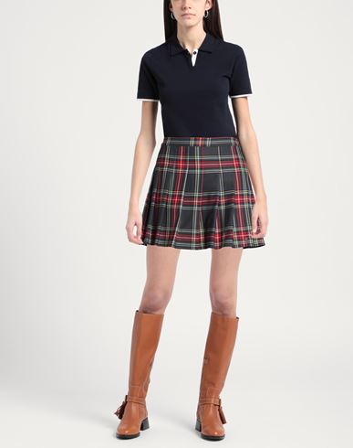 Woman Mini skirt Grey Size 10 Wool, Polyester, Elastane