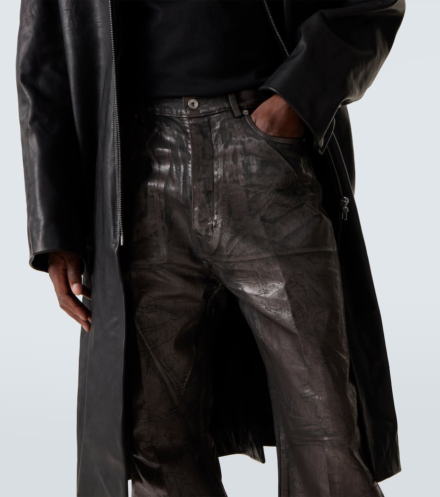 Coated wide-leg jeans