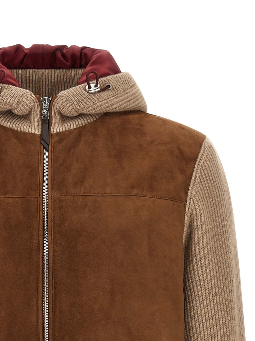 Brown Hood Bomber Jacket