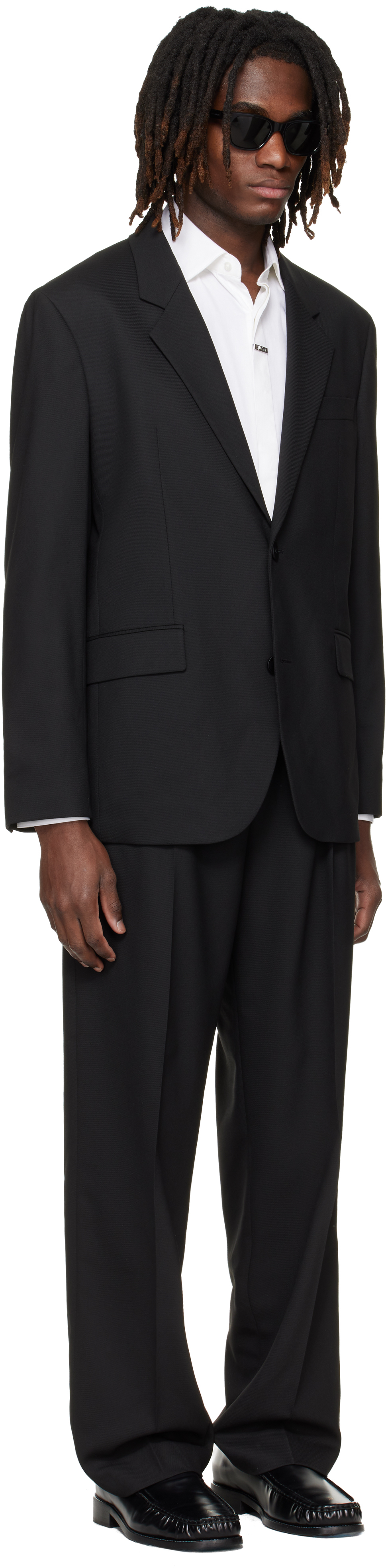 Black Two-Piece Modern-Fit Stretch Twill Suit
